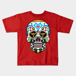 8-Bit Sugar Skull Kids T-Shirt